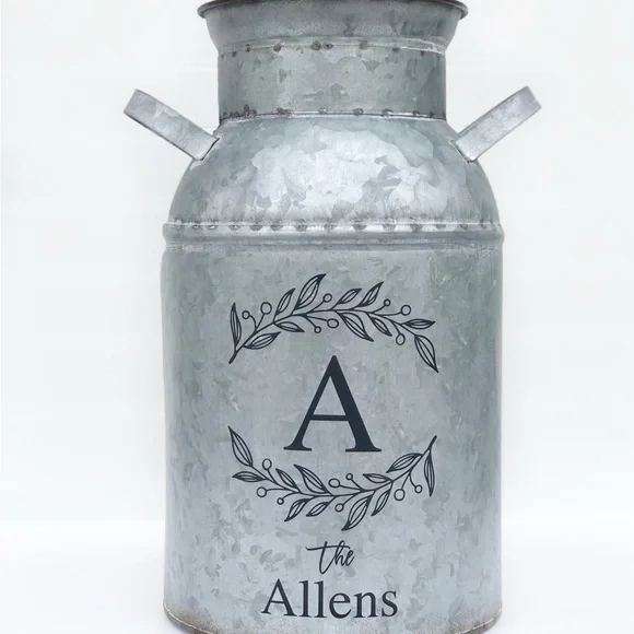 Rare Vintage Style Galvanized Milk Can With American Flag 8.75” X 13.5” - Picture 6 of 14